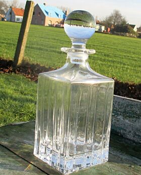 Gorgeous Clear Pressed Glass Decanter Bottle Stopper French