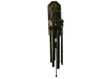 Art Deco Bronze Enamel Hand Made Wind Chime Gong Verlinden Lier Art Piece