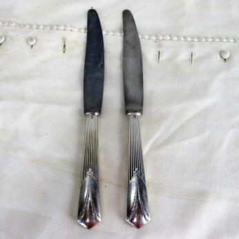 WMF Jugendstil Art Nouveau Albert Mayer Empire 2 large knives Silver Plated