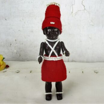 Small Vintage Collector Doll PML South Africa 50s Ethnic Hard Plastic Figure HTF