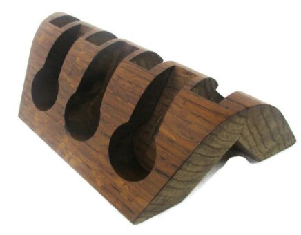 Old Vintage Wooden Smoking Tobacco 7 Pipe Holder Rack Stand