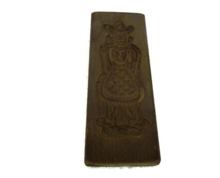 Antique Ginger cookie Biscuit Speculass hand Carved Wooden Board Mould French