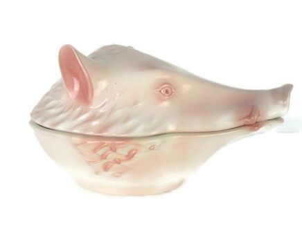 Wild Boar Large Serving Dish Terrine Pot Paté Casserole Extremely Rare Large French Marked Aurore