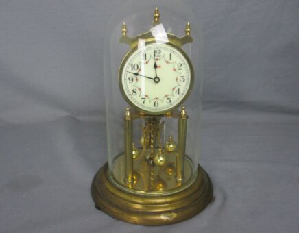 Vintage Kundo Germany Anniversary Dome Clock Kieninger & Obergfell No Key Not Tested with glass dome