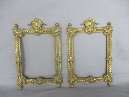 Couple Pair Art Nouveau  antique Brass picture frames Ornate