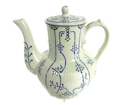 Vintage Copenhague Kopenhagen Pattern Teapot Coffee Pot Marked Boch Blue White