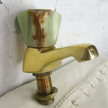 Brass Marble Faucet Tap Architectural Luxuruous Green Brown Barn Sink Reclaimed