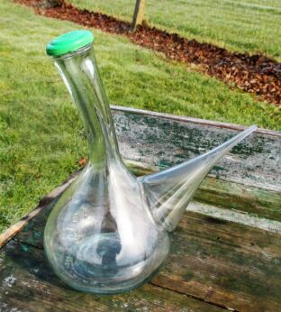 Spanish Wine Porron Bottle with Spout Pitcher Decanter Hand Blown