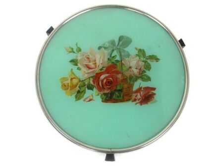 Vintage Rotating Cake stand Plate Lazy Susan Turntable Serving tray Flowers   Retro Lovely