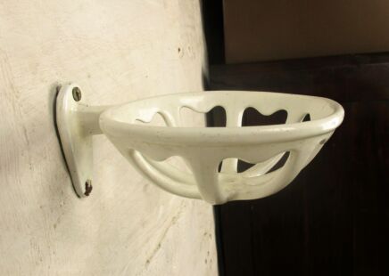 Antique French Enameled Bathroom Soap Dish Holder Wall Mounted French Farmhouse