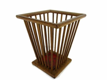 Vintage Ornate Standing Basket  Wood iron  Basket Umbrella Cane Stand Funky Barn Style