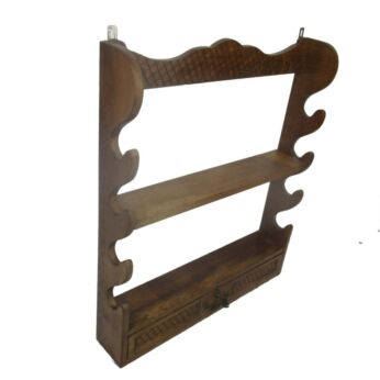 Beautiful Ornate Plate Pipe Rack Shelf Cabinet Standing and Hanging Hand Carved Wood Gorgeous HTF