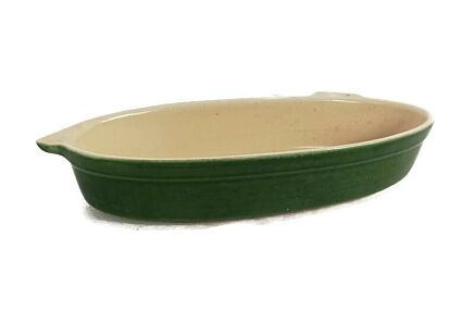 Ceraform Large Earthenware Glazed Pie Stew Fish Oven Dish Green Charming Rustic