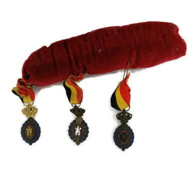 set of 3 Old   Belgium World War II Medals  Habilete Moralite WWII 