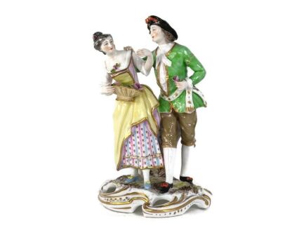 Figurine Statue Meissen19th century Courting Couple  exquisite  Marked Delicate 