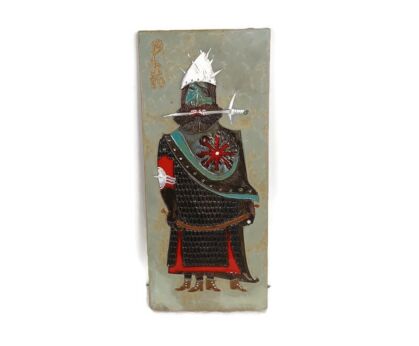 Funky Wall Plaque Glazed Ceramic Tile Giant Arno Brys for Amphora Vandeweghe Vintage