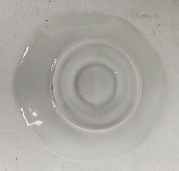 Set of 4 Oyster Plates Porcelain White  Vintage Seafood Stylish 