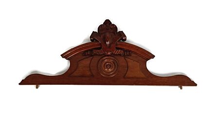 hand Carved Wooden Pediment  Over door Architectural Gorgeous Antique France Shell