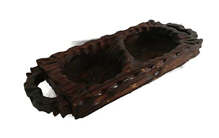 Vintage hand Carved Spanish Apero Dish Serving tray Wood Barn Farmhouse style