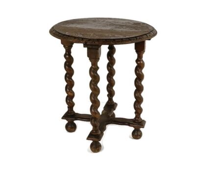 Barley twist Hand Carved Wood Wooden Side Coffee Occasional table vintage barn style