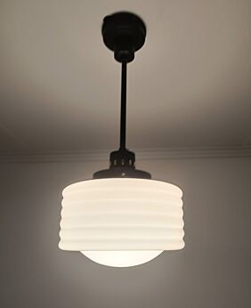 pendant Lantern Chandelier a Ceiling Light Skyscraper MIlk Glass Opaline white antique