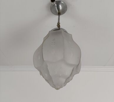 Skyscraper pendant Lantern Chandelier  Ceiling Light Frosted Etched Glass Art Deco