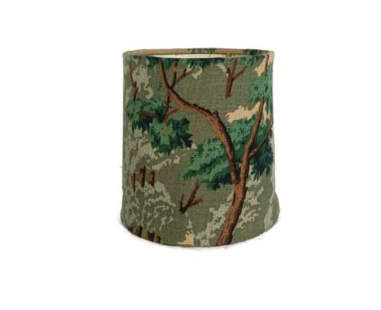 Vintage lamp Shade Fabric Green Plants  Authentic Shade for Lamp 