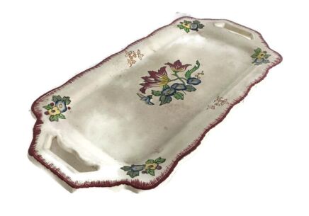 Serving Tray Dish Cake Apero Antique Longwy France Decor Marseille 