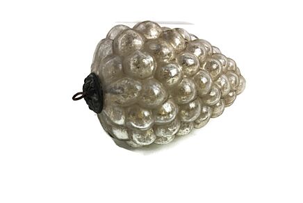 Antique Grape  Ball silver Crackle Mercury Glass Ornate Ornament Christmas Decoration