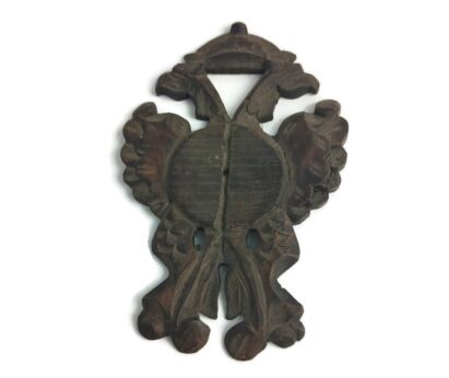 Small Hand Carved Wooden trim Panel Pediment Corbel Antique Shield 