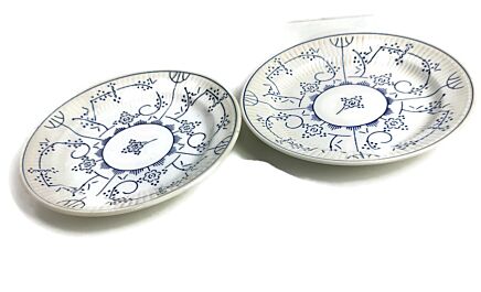 Villeroy Boch  two  Plates Blue White Copenhague Iconic Design Kopenhagen Antique marked 