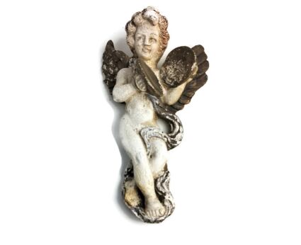 Antique Plaster wall hanging Angel Putti Decoration small figurine 