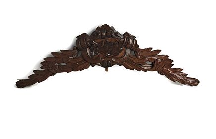 hand carved ornate Small Antique Pediment Over Door Wood  reclaimed Architectural  