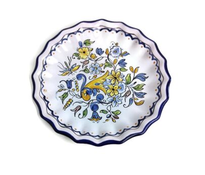 Nevers hand Painted Ornate Charger Plate France C. Bernard S.Lucet flowers