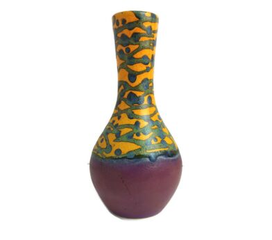 Vintage West germany Vase Abstract funky Colorful Ceramic Modernist