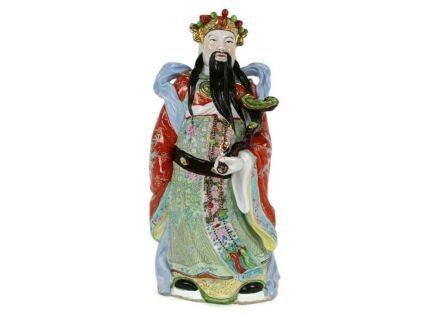 Porcelain Statue Chinese Lu Xing Good Fortune  Lucky Symbol Fu Lu Shou San Xing three Stars