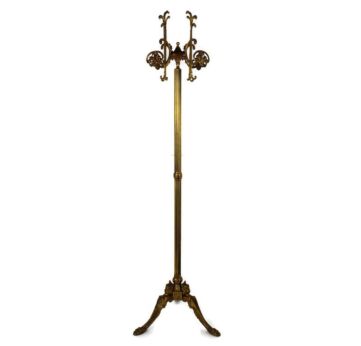 Standing Hall Tree Coat Hallway Rack Brass Mermaids Base Hollywood Regency