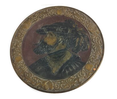 Charles V, Holy Roman Emperor Terra Cotta Round Charger Plate Wall Hanging vintage