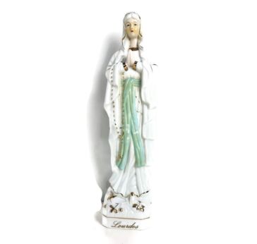 Small Porcelain Statue Our lady Of Lourdes Folded Hands vintage France