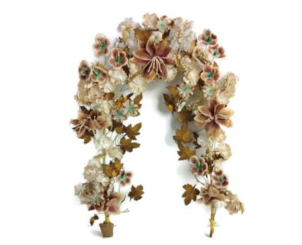 Antique Bridal Wedding Silk  Flowers Garland Wreath Boucquet Victorian 