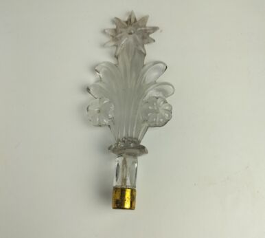 Art Glass Antique Piece Part of Chandelier Prism Ornament Replacement Part Leaf Drop