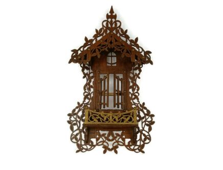 Hand Carved Wooden Chapel Niche for Statue Lace Hanging Gorgeous HTF 