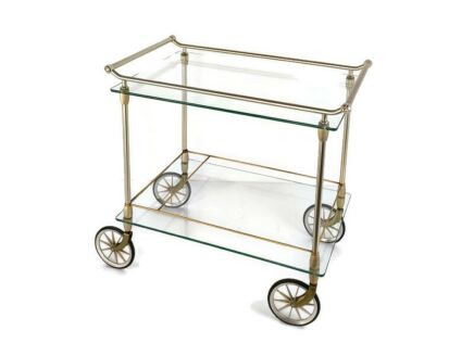 Bar Cocktail Tea Cart Trolley Hollywood Regency Kitchen Island Chrome  Very Stylish  