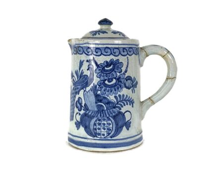 Jar Pitcher Antique Delft Blue white OUD marked 