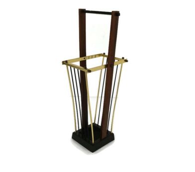 Umbrella Kane Stand Brass Iron Hollywood Regency style Modernist Funky Loft