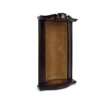 Hand Carved Wooden Chapel Niche for Statue Artilux Two Toned  Gold Touches Faux Leather 