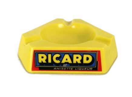 Yellow Ricard Ashtray Glass France French Authentic Apero Pastis Collector 