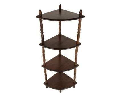 Pedestal Display Side Table Plant Stand Italian Wood Vintage Display Etagère 4 Tier