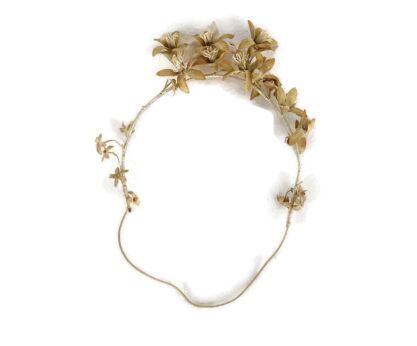 Antique Bridal Wedding Silk Flowers  Wreath Boucquet White Lovely