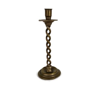 Vintage Open  Barley twist Ornate Brass Candle Holder Candlestick  